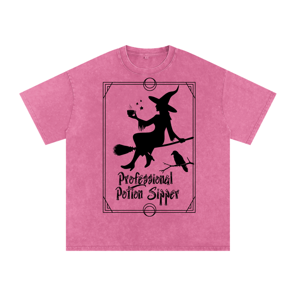 Snow Washed Oversized Cotton T-Shirt