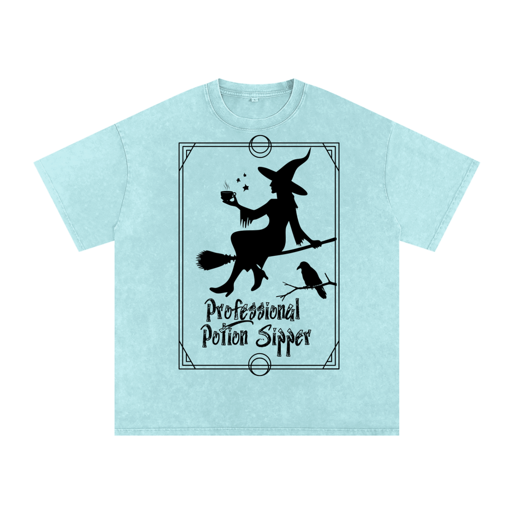 Snow Washed Oversized Cotton T-Shirt