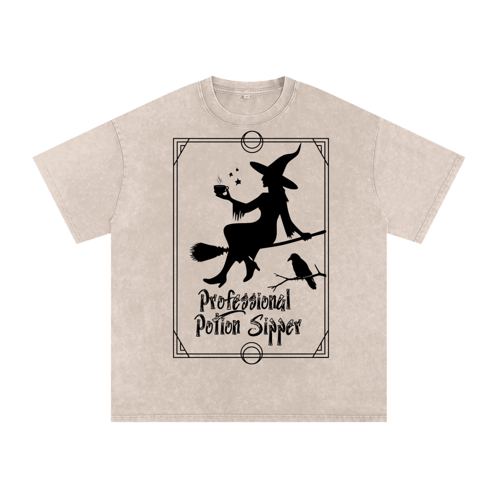 Snow Washed Oversized Cotton T-Shirt