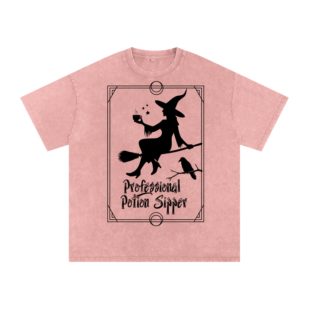 Snow Washed Oversized Cotton T-Shirt
