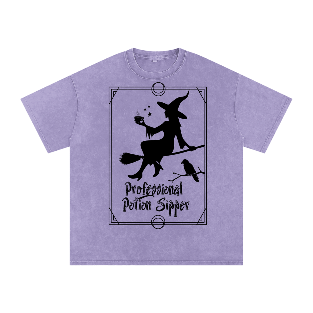 Snow Washed Oversized Cotton T-Shirt