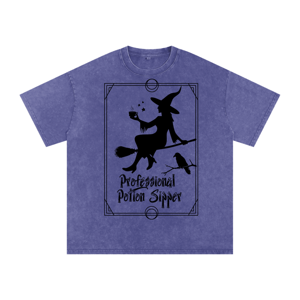 Snow Washed Oversized Cotton T-Shirt