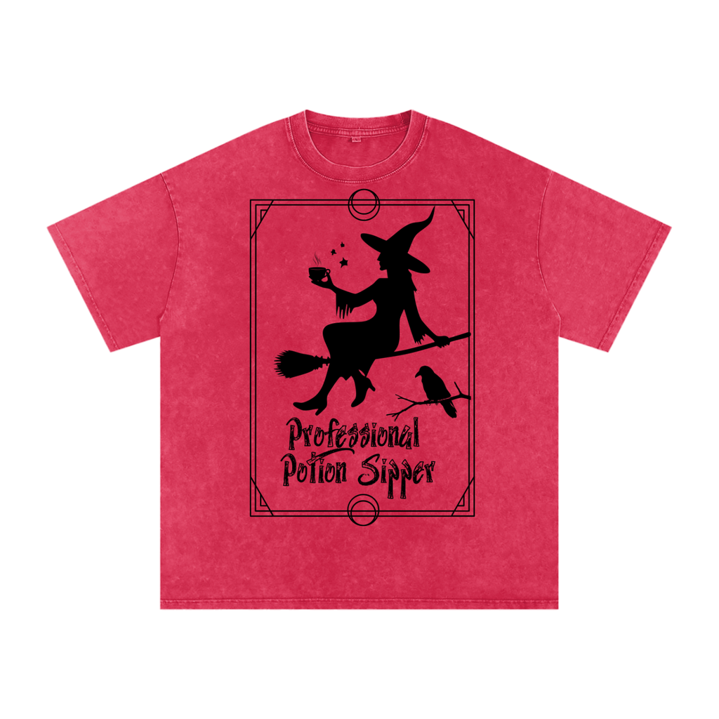 Snow Washed Oversized Cotton T-Shirt
