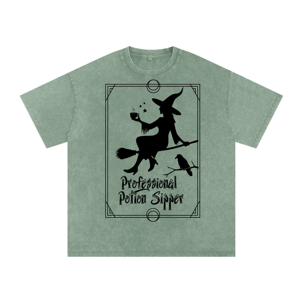 Snow Washed Oversized Cotton T-Shirt