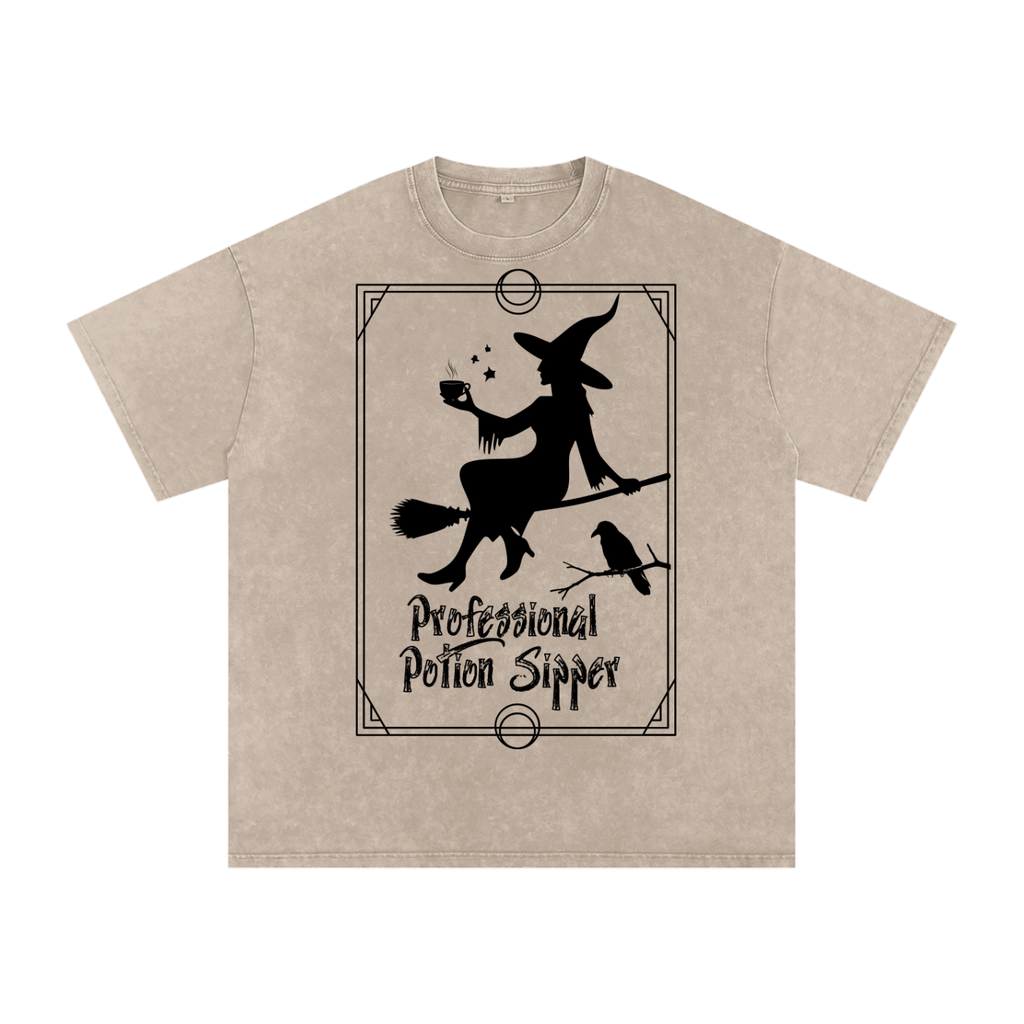 Snow Washed Oversized Cotton T-Shirt
